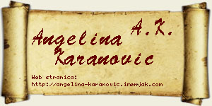 Angelina Karanović vizit kartica